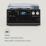 thumbnail of Oakland DAB Retro-Stereoanlage DAB+/FM BT-Funktion Vinyl CD Kassette Schwarzes Holz