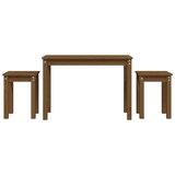 thumbnail of Tables gigognes 3 pcs Marron miel Bois de pin massif Modèle Soleil Zenith Prime