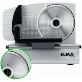 thumbnail of ELMA Cortadora de Fiambre CFD 190 Eléctrica 150W, Ø190 mm, 23x27x37 cm, Cuchilla Inox Desmontable, Corte Regulable 0-15 mm, 2 Posiciones