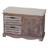 thumbnail of Sitzbank HWC-J22, Bank Kommode, Shabby-Look Vintage FSC-zertifiziert 49x71x32cm braun
