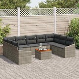 thumbnail of vidaXL Garten-Sofa-Set mit Kissen 10 pcs Grau Poly Rattan