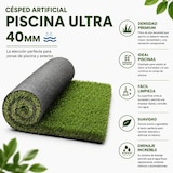 thumbnail of Arquiservi - Césped Piscina Ultra 40mm / Rollo 2 x25m (50m²) Alta Densidad, Resistente UV, Fácil Instalación para Jardín, Terraza y Piscina