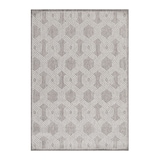 thumbnail of Carpetsale24 In- & Outdoor Teppich 120x170 cm, Wetterfest & Robust, Flachgewebe mit Geometrisch-Design in Grau & Creme, für Terrasse, Balkon, Küche