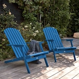 thumbnail of Lot de 2 fauteuils pliant en bois d'eucalyptus bleu pacific
