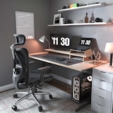 thumbnail of SIHOO silla de oficina silla de escritorio, ergonómica, reposabrazos ajustables, 150kg capacidad de carga ~ cubierta negro, marco negro