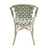 thumbnail of Fauteuil de terrasse bistrot parisien en aluminium et rotin vert foncé