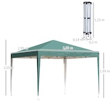 thumbnail of Carpa plegable 3x3 m cenador de jardín con bolsa de transporte altura ajustable en 3 niveles anti-UV e impermeable para terraza patio playa