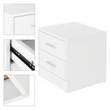 thumbnail of ML-Design Nachttisch 2er Set Weiß Holz 38x37x34 cm, 2 Schubladen mit Alu-Griffen, Nachtkommode Beistelltisch