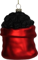 thumbnail of Christbaumschmuck 10cm Glas Grillkohle Figur Handbemalt & mit Glitzer Weihnachtsbaum Anhänger Weihnachten Weihnachtsbaumschmuck Grillen Rot Schwarz