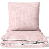 thumbnail of Baumwolle Bettwäsche Set 155x220 cm Rosa Weiß Rauten Renforce Wendebettwäsche mit Reißverschluss 4 teilig
