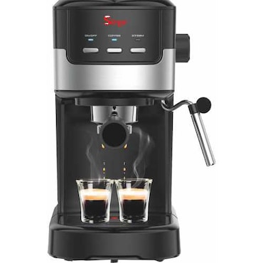 Sirge CREMAEXPR+ Máquina de café expresso e cappuccino com 2 filtros, 1100 W, 15 bar [bomba Itália], preto