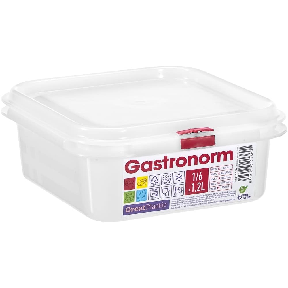 Pack 6 Tupper cuadrado reutilizable con tapa, apto para microondas, lavavajillas y congelador. Medidas: 176x162x65 1,2L