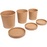 thumbnail of DeinPack 500 Suppenbecher mit Deckel braun 750 ml 26oz PLA Innenbeschichtung Becher 500 Bio Einweg-Becher mit Deckel biologisch abbaubar 26oz 750ml