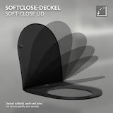 thumbnail of ECD Germany Hänge-WC kurz 49 cm Schwarz matt – spülrandlos, Nano-Versiegelung, WC-Sitz Softclose abnehmbar, Tiefspüler Keramik
