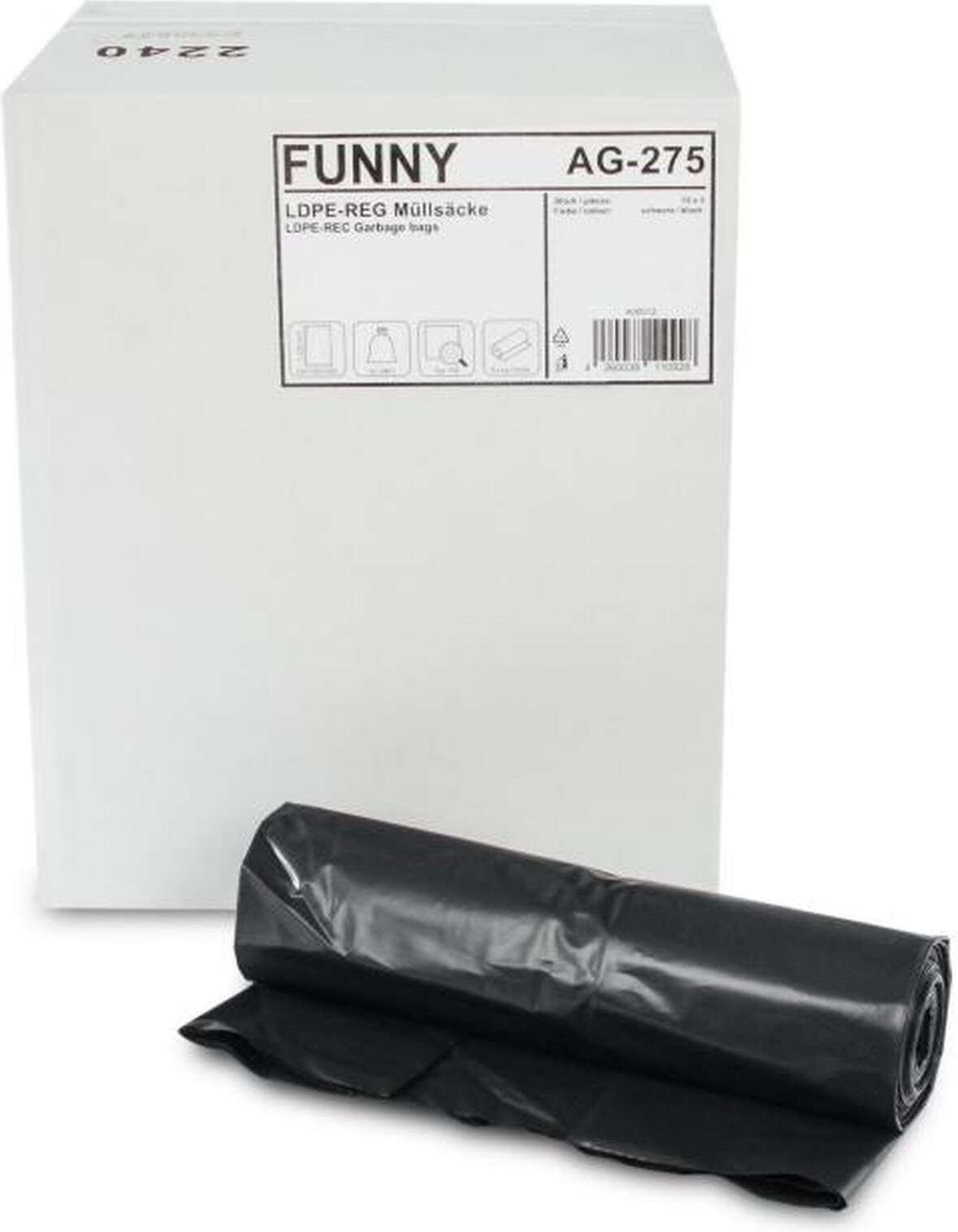 Müllbeutel Funny - 75 Abfallbeutel - schwarz - ca.240 L - Müllsäcke