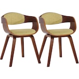 thumbnail of Set van 2 Kingston eetkamerstoelen Stof walnoot/lichtgroen