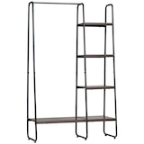 thumbnail of HOMCOM perchero de ropa de madera perchero multiusos con 5 estantes de almacenaje y barra para colgar para dormitorio estilo industrial 101x39x160 cm
