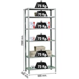 thumbnail of SimonRack Scaffali Metallo Garage 2000x900x300 mm, 6 Ripiani in Acciaio, Portata, 75 kg per Ripiano, Zincato – Advantage
