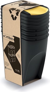 thumbnail of Set mit 4 Keden Sortibox Mülleimern, 100 % recycelter Kunststoff, schwarz, 140 l