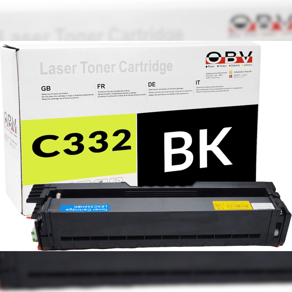 OBV Toner kompatibel für Lexmark C332 C3224dw Schwarz