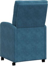 thumbnail of vidaXL Esszimmerstühle mit Rollen 2 pcs Blau 58 x 67 x 97 cm Samt