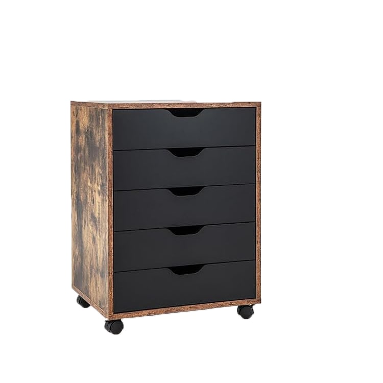 COSTWAY Contenedor Rodante con 5 Cajones, Mueble de Archivo Móvil con Ruedas, Contenedor de Oficina, Gabinete de Cajones, Gabinete Rodante