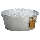 thumbnail of 2x Zinkwanne Getränkekühler Pflanzgefäß Sektkühler Getränkewanne Eiskübel silber Silber