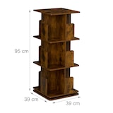 thumbnail of Relaxdays Bücherregal, 360 Grad drehbar, 3 Ebenen, Industrial Design, HxBxT: 95x39x39 cm, Wohnzimmer Drehregal, braun