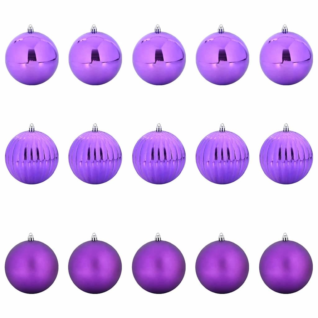 vidaXL Weihnachtskugel-Set 15 pcs Lila Kunststoff