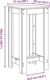 thumbnail of Betongrauer Stehtisch 51x50x103,5 cm, Holzwerkstoff Solaris Chic-Modell
