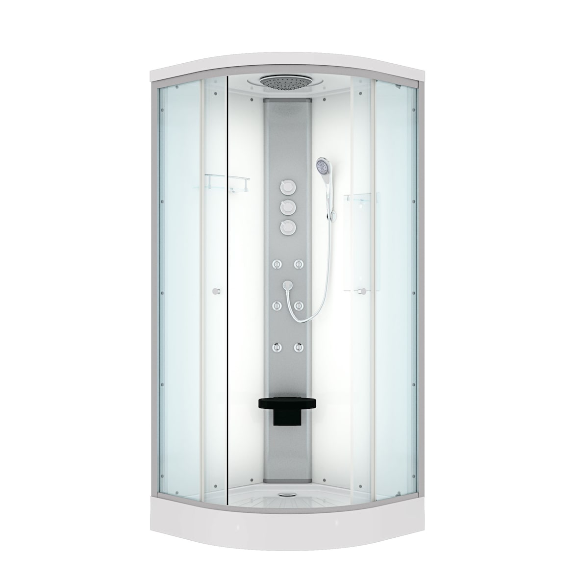 Duschkabine Fertigdusche Dusche Komplettkabine D10-20T1-EC 100x100 cm mit 2K Scheiben Versiegelung