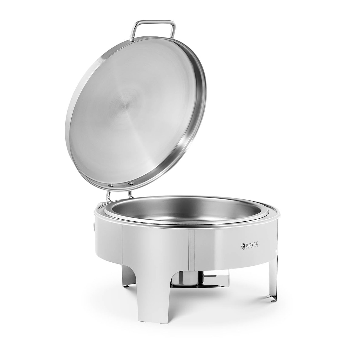 Helloshop26 - Professionele warmhoudschaal met platte bodem (roestvrij staal 5,8 liter afmetingen: φ 390 x 65 mm hittebestendige 14_0004241