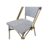 thumbnail of METRO PROFESSIONAL Cadeira de bistrô empilhável, alumínio/tecido sintético, aspeto de bambu, branco/preto