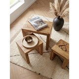 thumbnail of 3er Set Satztisch MUMBAI Massiv-Holz Akazie Wohnzimmer-Tisch Landhaus-Stil Beistelltisch dunkel-braun