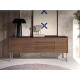 thumbnail of Angel Cerdá  Walnoot dressoir met zwart glazen blad 3060C