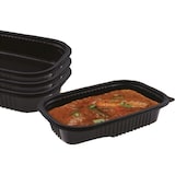 thumbnail of Kombi Menübox Mikrowellenschalen Schwarz 1-Facher 850 ml mit klarem Domedeckel aus PP / 600 Stk.