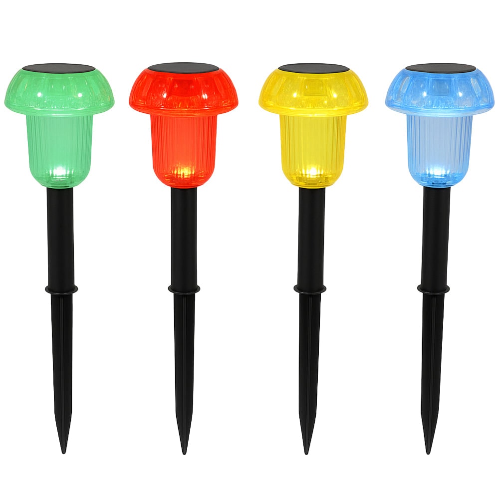Lumisky 4 balises solaires champignons multicolores MUSHY H24cm Acier Multicolore