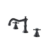 thumbnail of JULIAN | Vintage 3-Loch Badarmatur Schwarz gebürstet| Premium Retro Edelstahl Wasserhahn Waschbecken | Antike 2-Griff Mischbatterie Hotel Gastronomie