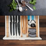 thumbnail of Relaxdays Schubladentrenner, 18-tlg. Set, verstellbare Länge von 43,5 bis 57 cm, Bambus, Schubladenteiler Küche, natur