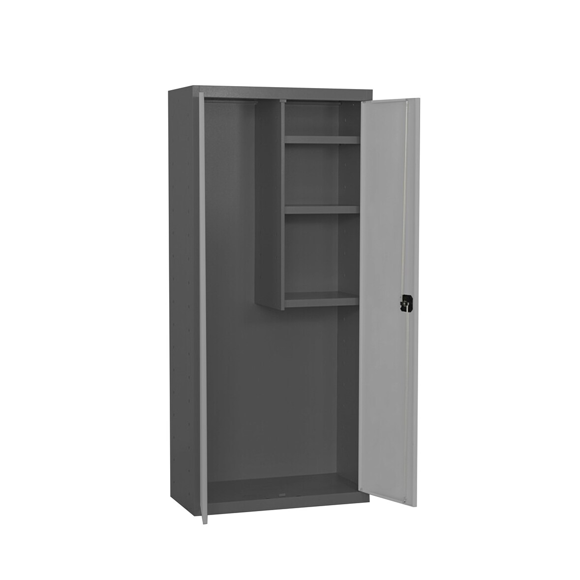 Putzmittelschrank AMEGO | HxBxT 180x60x40cm | 3x Fachboden | Grau-Anthrazit