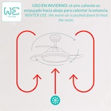 thumbnail of We - LED Silent Plafondventilator - Intrekbare bladen, 6 snelheden, afstandsbediening en 3-toon dimbaar licht - Ø53x30cm