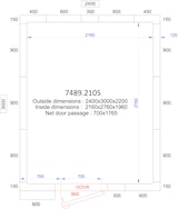 thumbnail of Chefgastro Kühl- und Frierzelle - 120mm BxTxH 2400x3000x2200mm