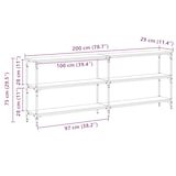 thumbnail of Table console Bois Ancien 200 x 29 x 75 cm Modèle Raffiné