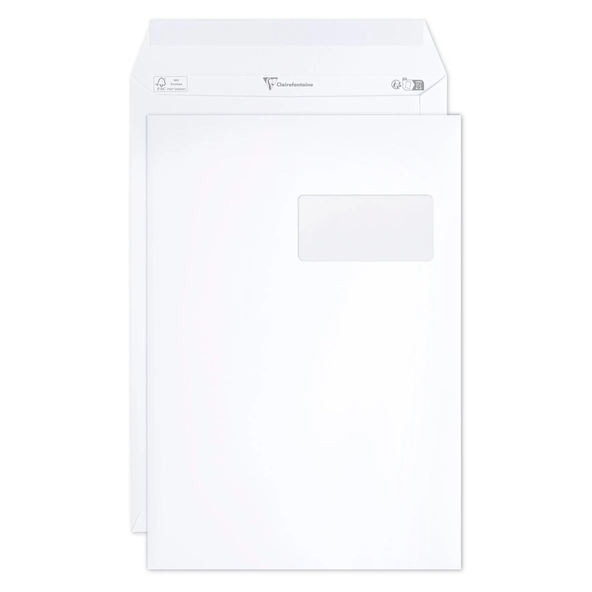 Clairefontaine 250x Pochette Adhéclair 229x324 blanc 120g fe- Weiß 10250C