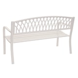 thumbnail of Panchina da giardino HWC-F45, panchina da parco, 2 posti in acciaio verniciato a polvere ~ bianco
