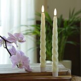 thumbnail of LED Stabkerzen Twist Tafelkerzen gedreht Echtwachs H: 25cm creme 2St