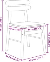 thumbnail of vidaXL Esszimmerstuhl 2 pcs Weiß und Natur Massives Gummiholz