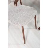 thumbnail of Set de 2 sillas de interior MOIRA, estructura de metal con efecto madera, asiento acolchado en tela, para cocina, bar y restaurantes - Madera oscura