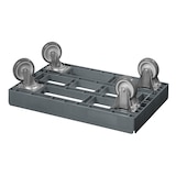 thumbnail of 5 Stück Transportroller für Kisten 60 x 40 cm mit 2 Bock- und 2 Lenkrollen in grau