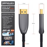 thumbnail of Primewire Ultra HD HDMI 2.0b Glasfaserkabel 3-fach geschirmt 4K / Full HD / 3D / ARC / High Speed mit Ethernet - 30m